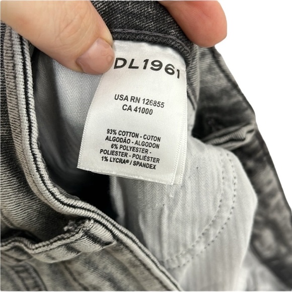 DL1961 Grey Florence Skinny Mid Rise Distressed Ankle Jeans Women Size 16W - Picture 5 of 5